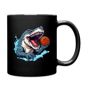 Basketballer Hai - Tasse einfarbig - Schwarz - Rechts