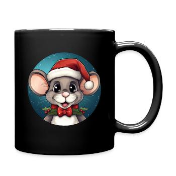 Mäuse Weihnachten - Tasse einfarbig - Schwarz - Rechts