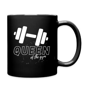 QUEEN of the gym white Hantelstyle - Tasse einfarbig - Schwarz - Rechts