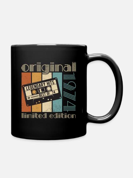 Original 1974 Vintage Retro Geburtstag Geschenk - Tasse einfarbig - Schwarz