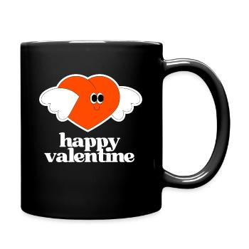 Valentinstag - Tasse einfarbig - Schwarz - Rechts