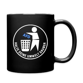 Fck afd - halte deine umwelt sauber - Tasse einfarbig - Schwarz - Rechts