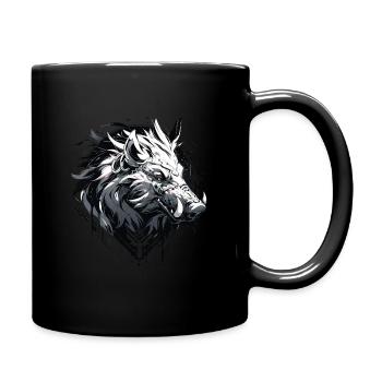 Mecha Tier Tiger Wolf Fuchs Cyborg Wildschwein - Tasse einfarbig - Schwarz - Rechts