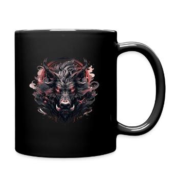 Mecha Animal Tiger Wolf Fox Dino Bear Cyborg - Full Colour Mug - black - Right