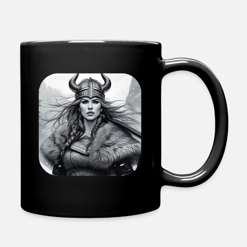 Proud Viking Germanin Shieldmaiden - Full Colour Mug - black