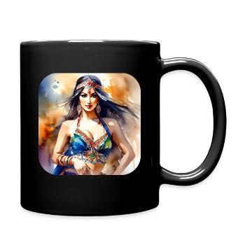 Mystische orientalische Bauchtänzerin - Tasse einfarbig - Schwarz - Rechts