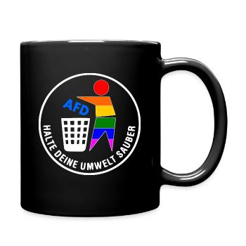 Fck afd - halte deine umwelt sauber - Tasse einfarbig - Schwarz - Rechts