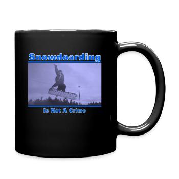Snowboarding Is Not A Crime - Full Colour Mug - black - Right