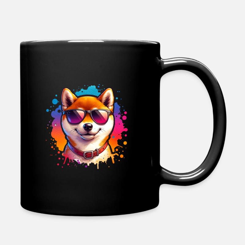 Cooler Shiba Hund - Tasse einfarbig - Schwarz