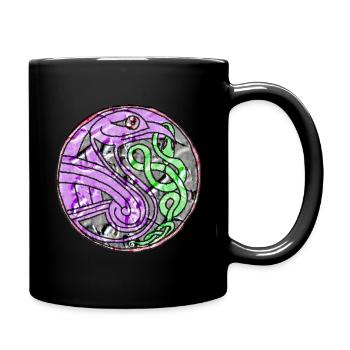 Der frühe Vogel fängt den Wurm - Tasse einfarbig - Schwarz - Rechts