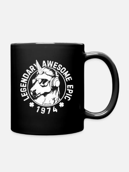 Legendary, awesome, epic since 1974 - Full Colour Mug - black
