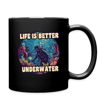 Life is better underwater 2 - Full Colour Mug - black - Right