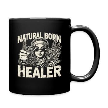 Natural Born Healer - Street Art-Inspired Design - Full Colour Mug - black - Right