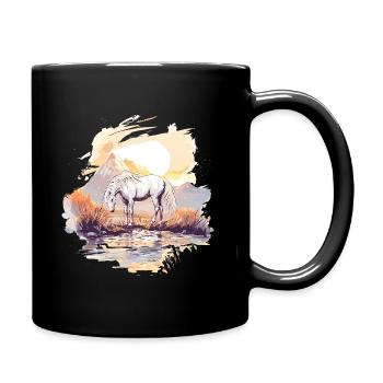 Pferd Sunset - Tasse einfarbig - Schwarz - Rechts