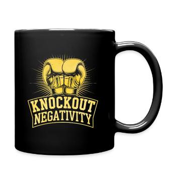 Knockout Negativität Boxer Sport Kraft Fitnessstudio - Tasse einfarbig - Schwarz - Rechts