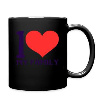Design sincère avec j’aime ma famille - Mug uni - noir - Droite