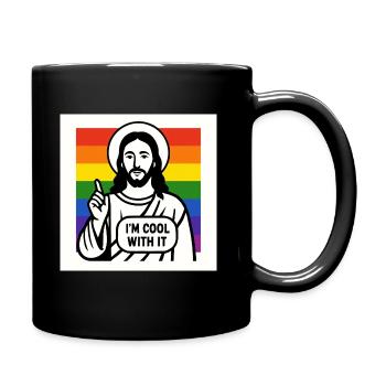 Jesus in the Rainbow – I'm Cool With It - Full Colour Mug - black - Right