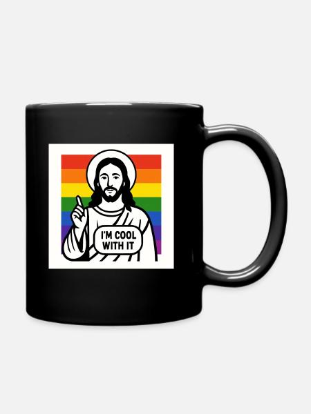 Jesus im Regenbogen – I’m Cool With It - Tasse einfarbig - Schwarz