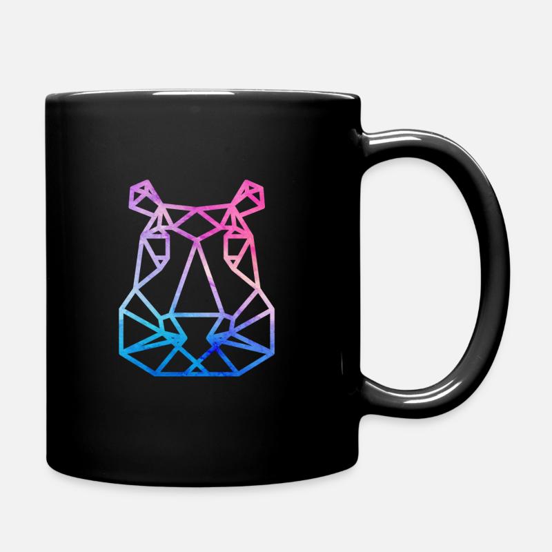 Nilpferd geometrisch - Tasse einfarbig - Schwarz