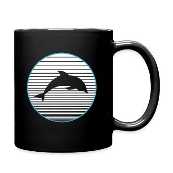 Delphin - Tasse einfarbig - Schwarz - Rechts