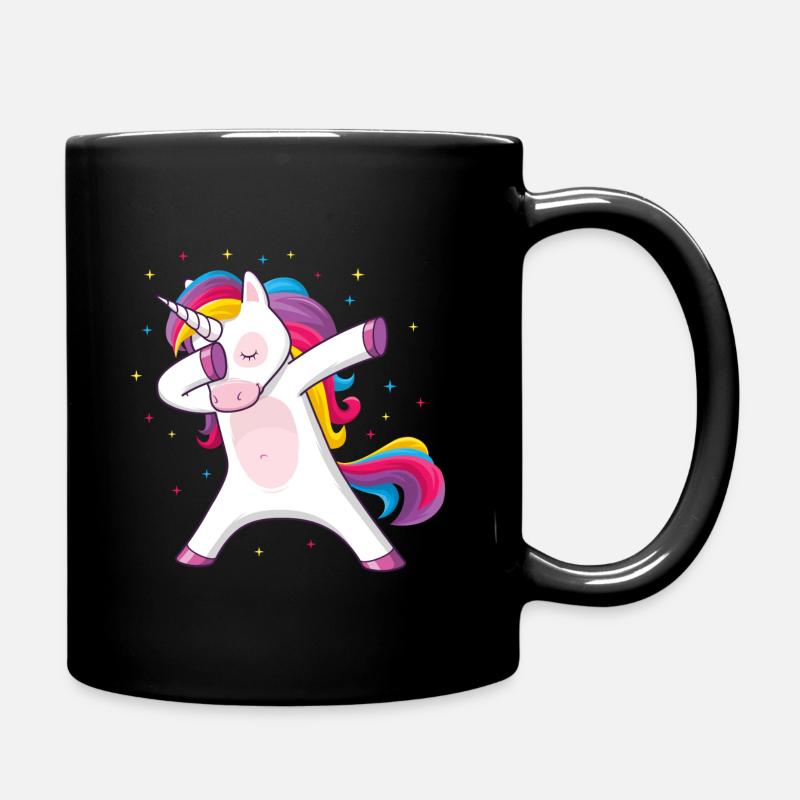 Dabbing Einhorn Dabbing Unicorn Geschenkidee - Tasse einfarbig - Schwarz