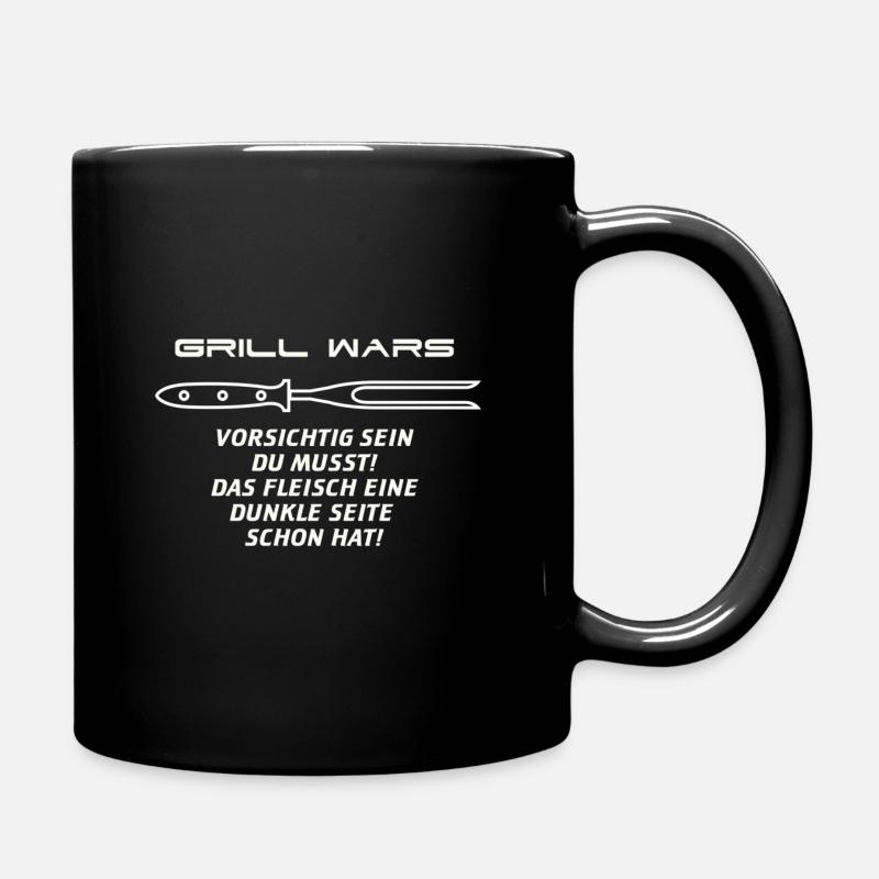 Grill Wars BBQ Geschenkidee Yoda, Chewbacca, R2-D2 - Tasse einfarbig - Schwarz