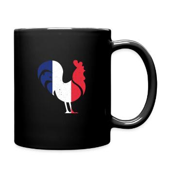 Frankreich France Hahn Nationalfarben Geschenk - Tasse einfarbig - Schwarz - Rechts