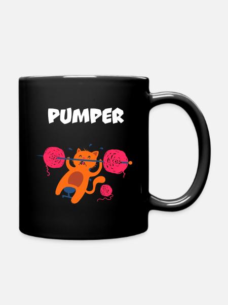 Pumper Katze - Tasse einfarbig - Schwarz