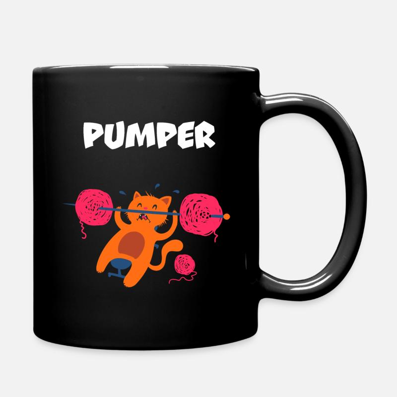 Pumper Katze - Tasse einfarbig - Schwarz