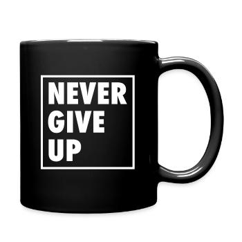 Never Give Up - Full Colour Mug - black - Right