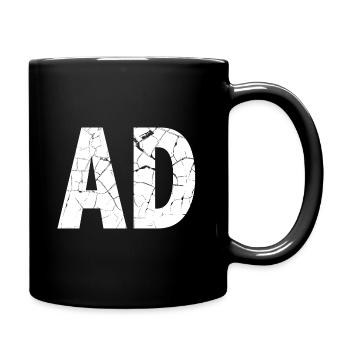 Distressed Vintage AD Schriftzug Werbung - Tasse einfarbig - Schwarz - Rechts