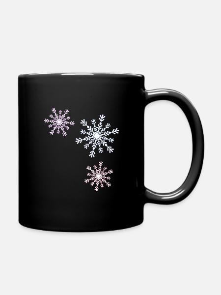 Schneeflocke - Tasse einfarbig - Schwarz