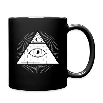 Illuminati Secret Society - Cadeau pour les yeux maçonniques - Mug uni - noir - Droite