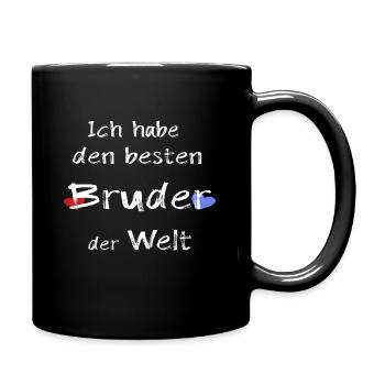 Ich habe den besten Bruder der Welt - Tasse einfarbig - Schwarz - Rechts