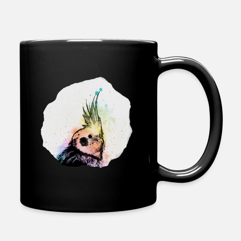 Nymphensittich Aquarell - Tasse einfarbig - Schwarz