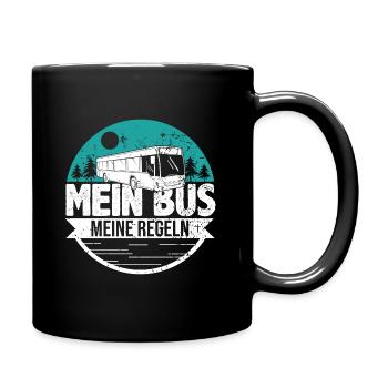 Linienbus Busfahrer BKF Bus Geschenkidee - Tasse einfarbig - Schwarz - Rechts
