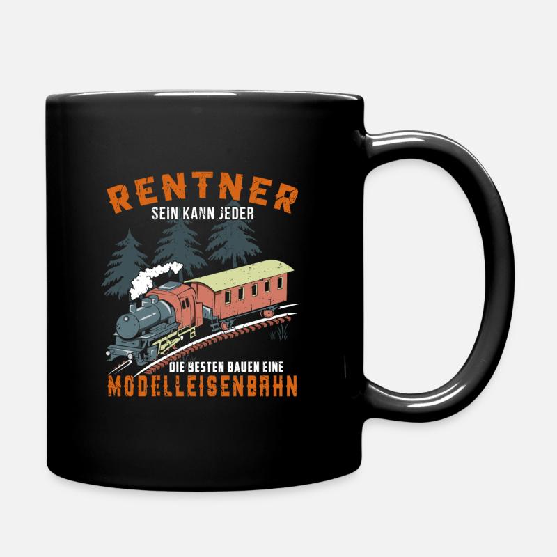 Modelleisenbahn Modellbauer Rentner Dampflok - Tasse einfarbig - Schwarz