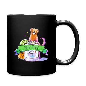 Tonic + Hund = Grin Tonic - Tasse einfarbig - Schwarz - Rechts