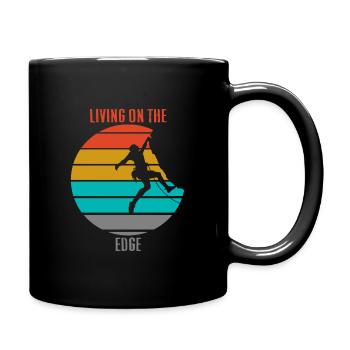 Living on the edge cadeau sort Escalade montagne - Mug uni - noir - Droite