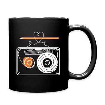 Kassette mit Bleistift - Tasse einfarbig - Schwarz - Rechts