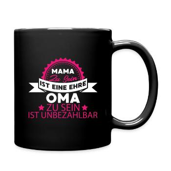 Mama oma Familie Geschenk - Tasse einfarbig - Schwarz - Rechts