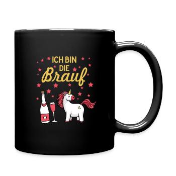 Braut Geschenk Hochzeit Ehe - Tasse einfarbig - Schwarz - Rechts