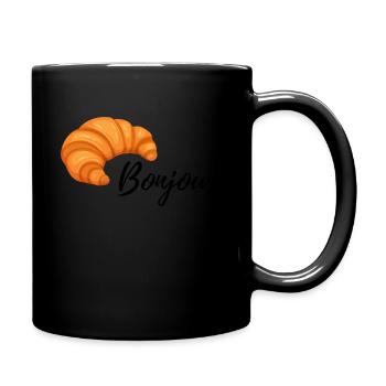 Croissant Breakfast bonjour french bread eat food - Mug uni - noir - Droite