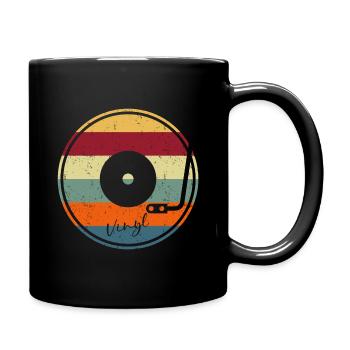 Vinyl DJ Geschenk Techno Rave Spruch - Tasse einfarbig - Schwarz - Rechts
