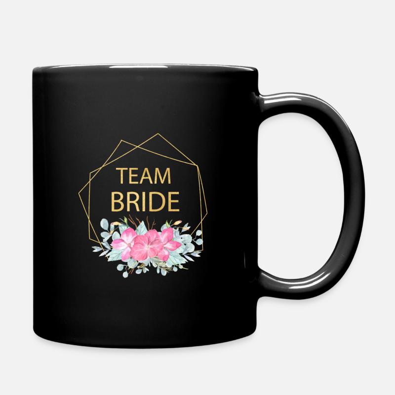 Équipe Bride ! Fleurs modernes personnalisable - Mug uni - noir