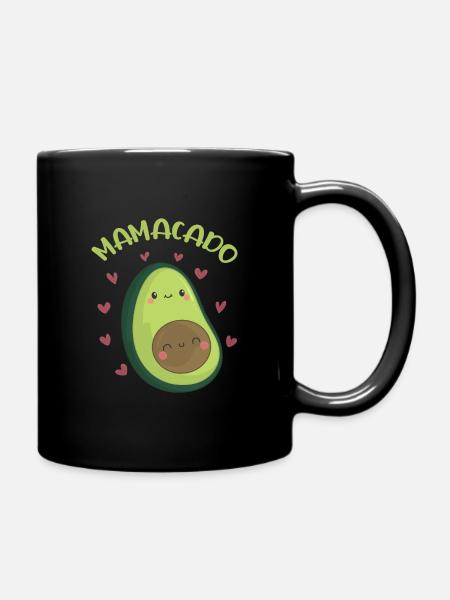 Mamacado Avocado Vegan Gift - Full Colour Mug - black