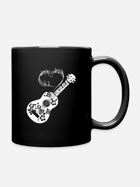 Love Ukulele Geschenk Musiker Hawaii - Tasse einfarbig - Schwarz