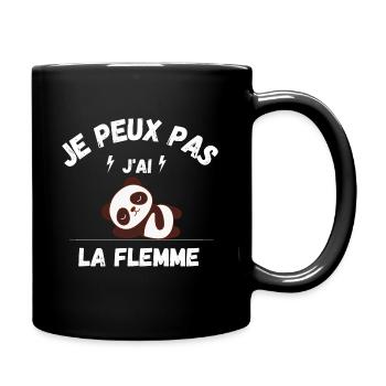 JE PEUX PAS J AI LA FLEMME T-shirt Humour Panda - Mug uni - noir - Droite