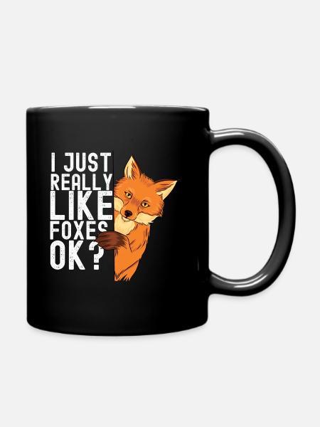 fox - Full Colour Mug - black