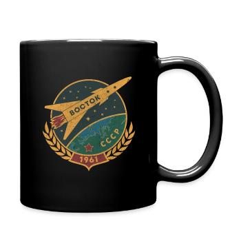 Vostok Gagarin Sputnik Space Russia Astronaut - Full Colour Mug - black - Right